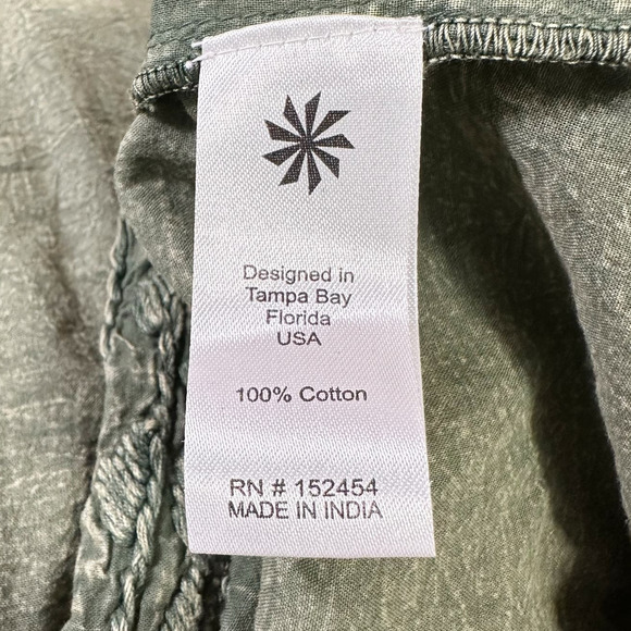 Kyla Seo Karyn Boxy Top Embroidered Floral Oversized Olive Green Women Small - Picture 4 of 6